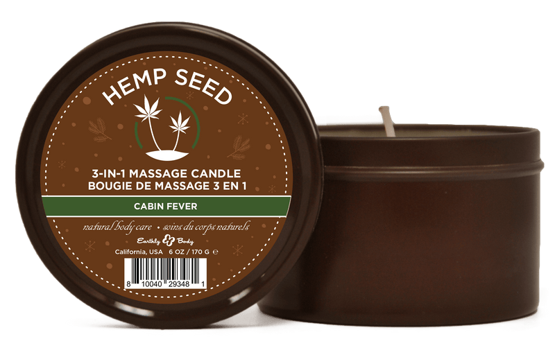 "Hemp Seed 3-in-1 Massage Candle Cabin Fever 6oz/ 170 G EB-HSCH021A"