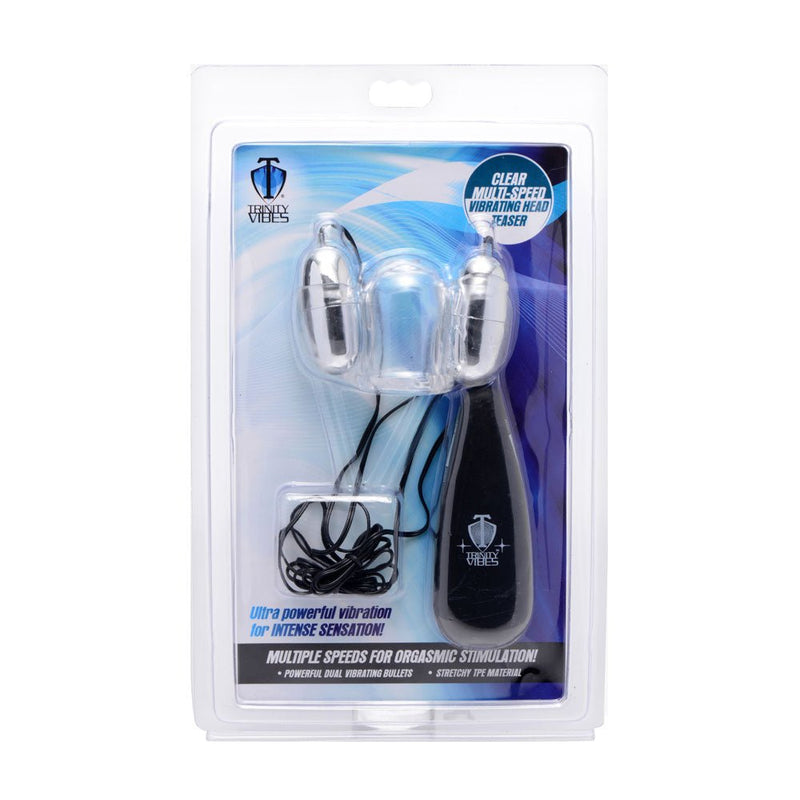 XR Brands Clear Multi-Speed Vibrating Head Teaser - Stroker Masturbator - Stroker Sleeve