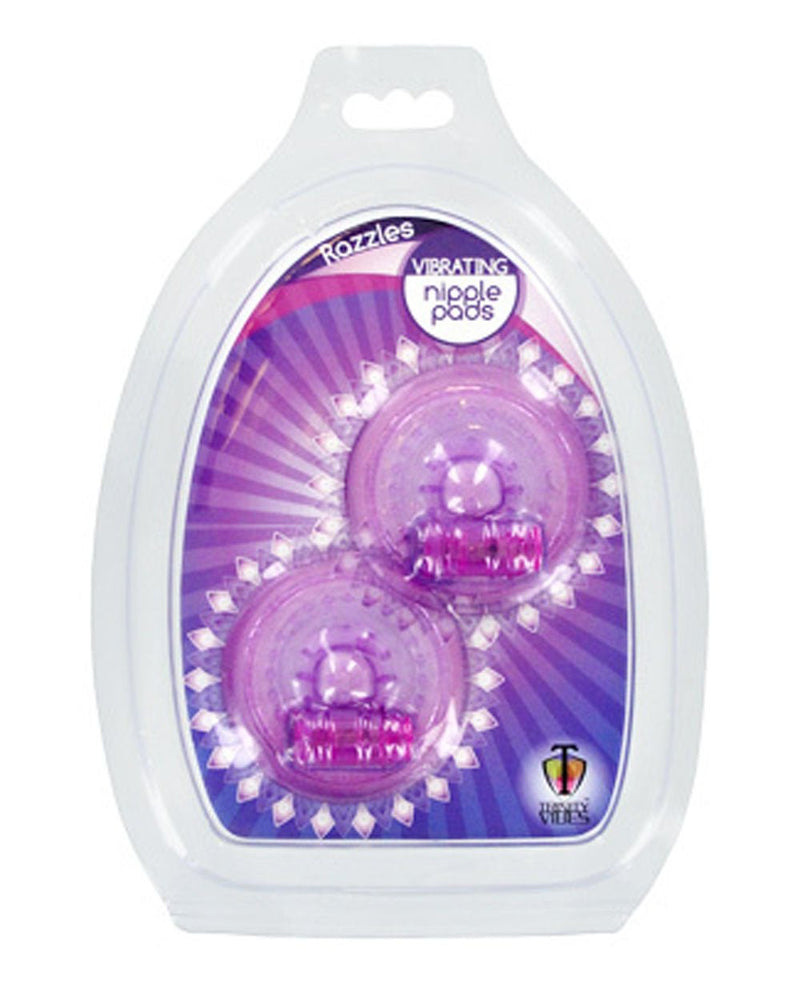 XR Brands Razzles Vibrating Nipple Pads - Purple