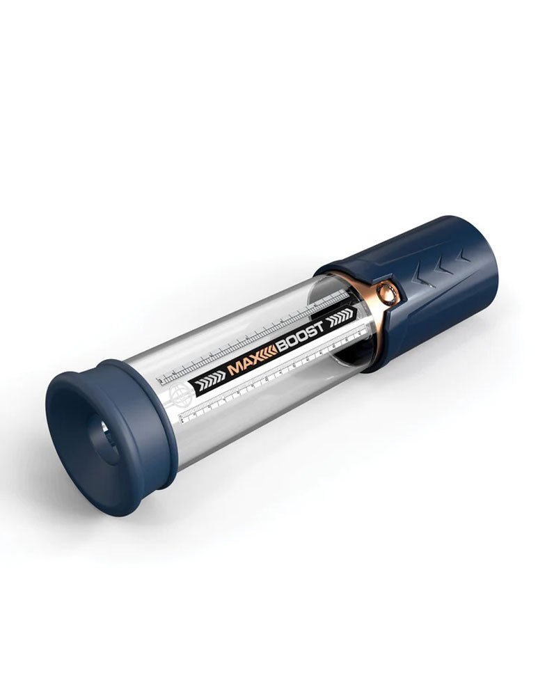 Pipedream Pump Worx Max Boost - Blue/Clear - Penis Pump - With Pump Action Handle