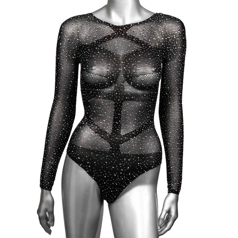 CalExotics Radiance Long Sleeve Body Suit - One Size - Black