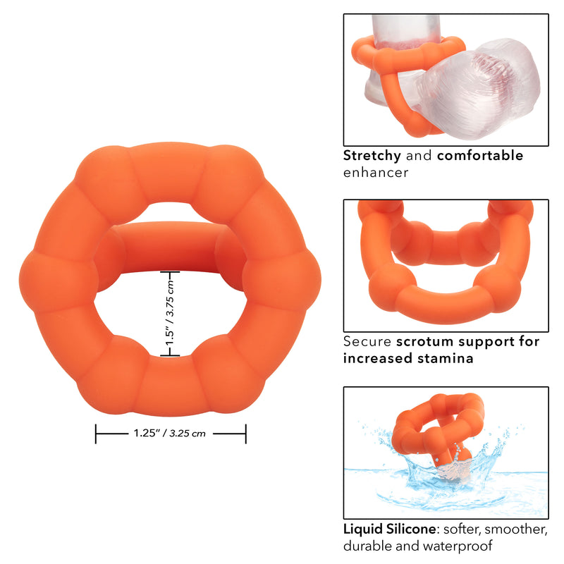 CalExotics Alpha Liquid Silicone All Star Ring - Orange