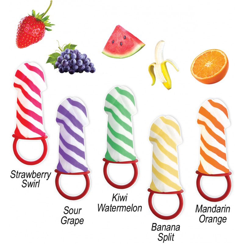 Hott Products Candy Stripers Pecker Candy Ring Pop 36pc Display - 5 Assorted Flavors