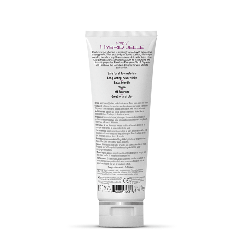 Wicked Sensual Care Simply Hybrid Jelle Fragrance Free Lubricant - 4 Fl. Oz.