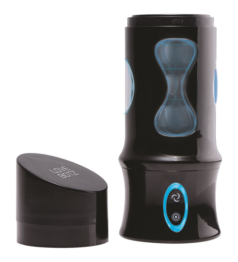 XR Brands Love Botz Beat It 8x Rotating & Rhythmic Masturbator - Automatic Stroker Masturbator - Canister Masturbation Cup
