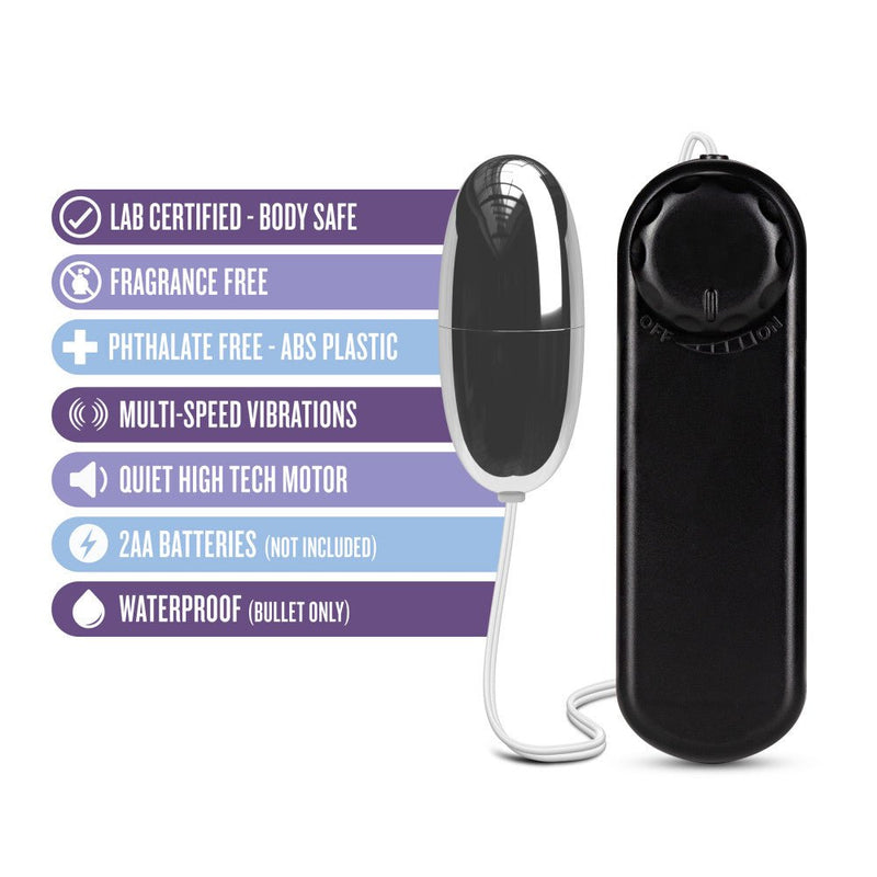 B Yours Silver Power Bullet Black 2-Inch Vibrating Bullet