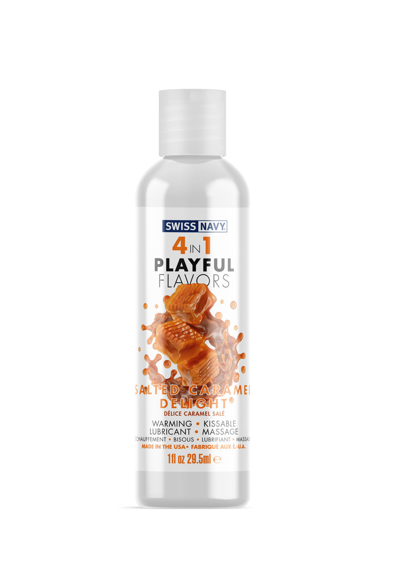 M.D. Science Lab Swiss Navy 4-in-1 Playful Flavors - Salted Caramel Delight - 1 Fl. Oz.
