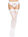 "Micro Net Butterfly Backseam Thigh High - One Size - White LA-6645WHTOS"