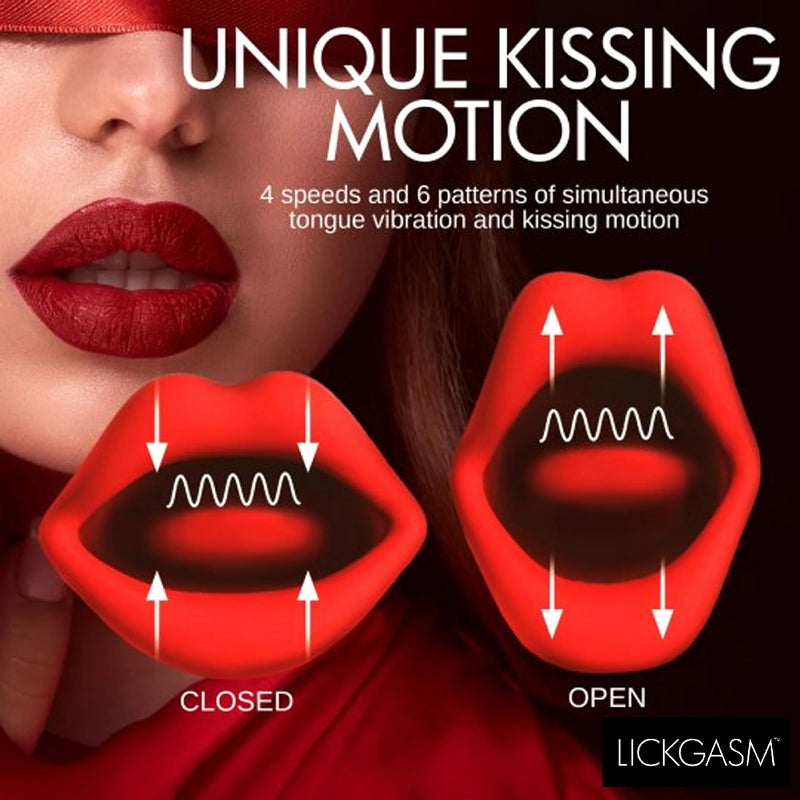 XR Brands Magic Kiss Kissing Clitoral Stimulator With Thrusting Vibrator - Red
