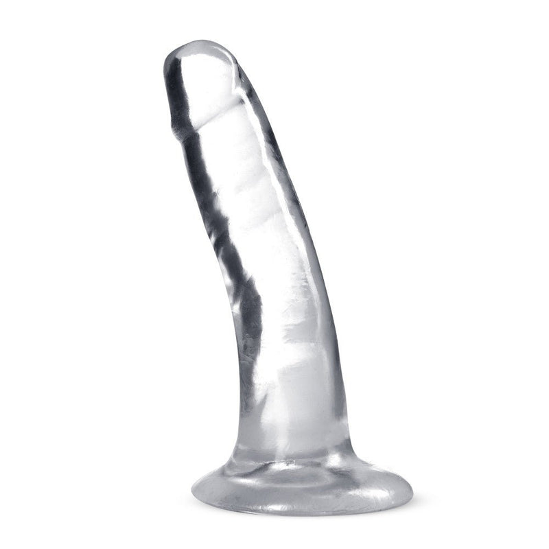 B Yours Plus Hard Happy Realistic G-Spot Clear 5.5-Inch Long Dildo With Suction Cup Base