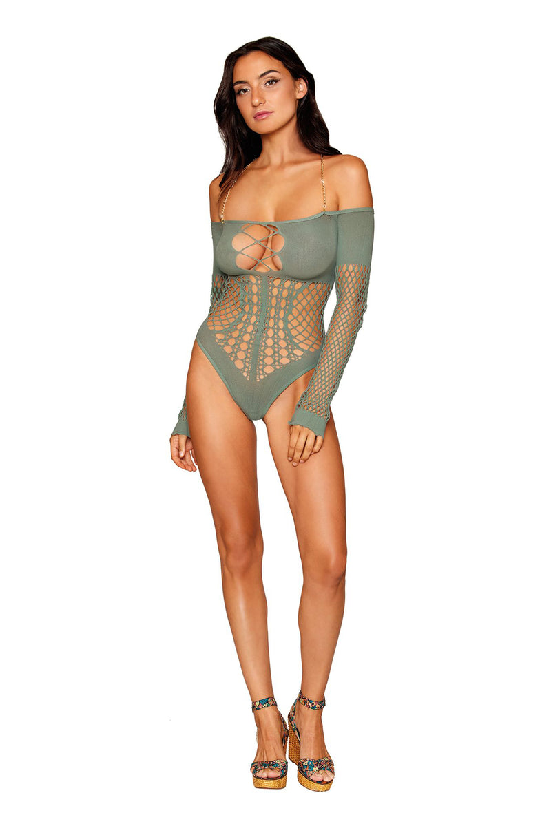 "Long Sleeve Teddy - One Size - Sage DG-13269SAGOS"