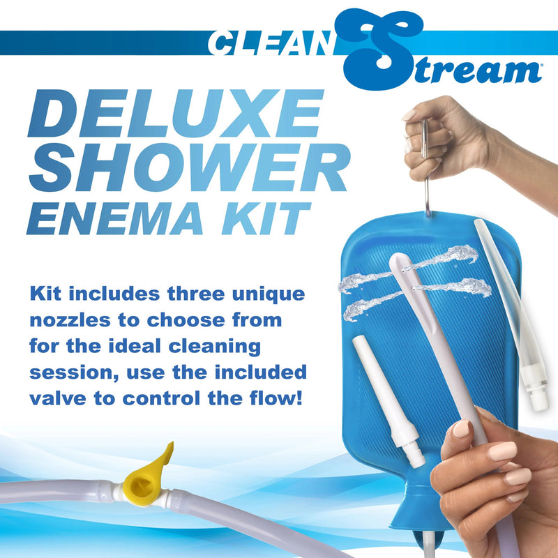 XR Brands Deluxe Shower Enema Kit - Blue