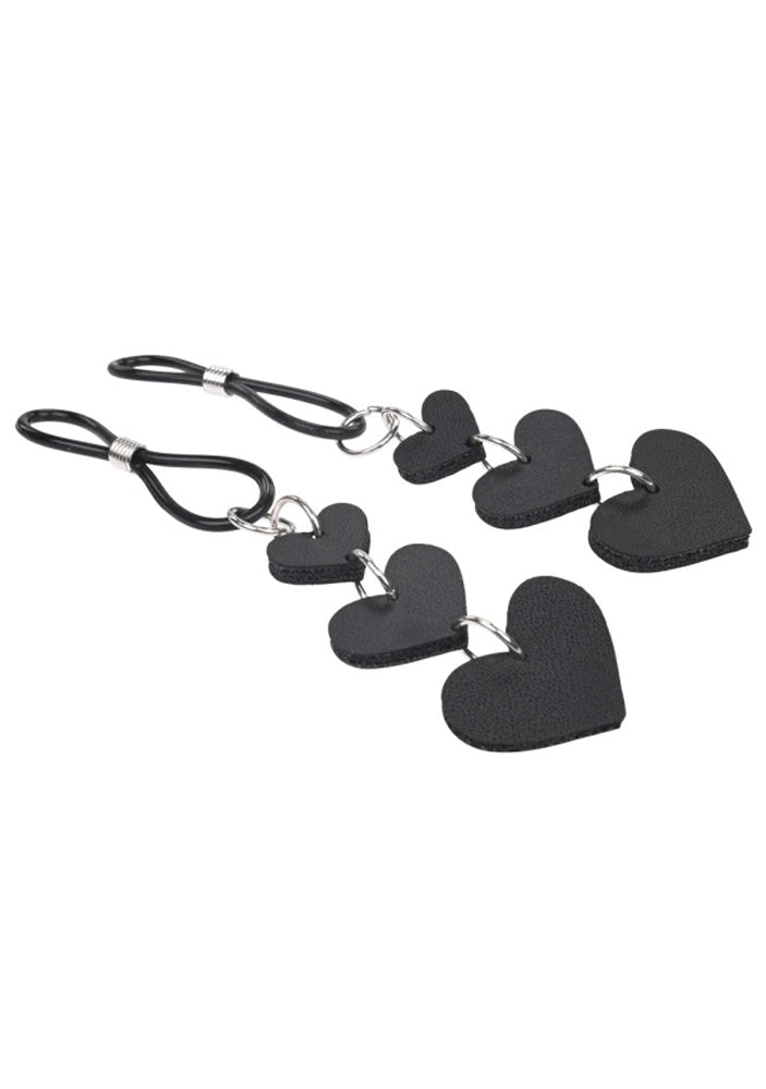 Sportsheets Heart Nipple Ties - Black