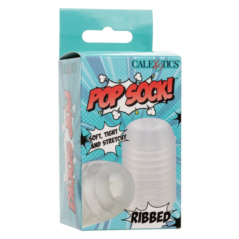 CalExotics Pop Sock Ribbed - Clear - Stroker Masturbator - Mini Stroker