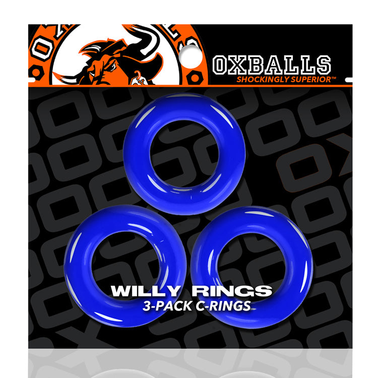 Oxballs Willy Rings 3-Pack Cockrings - Police Blue