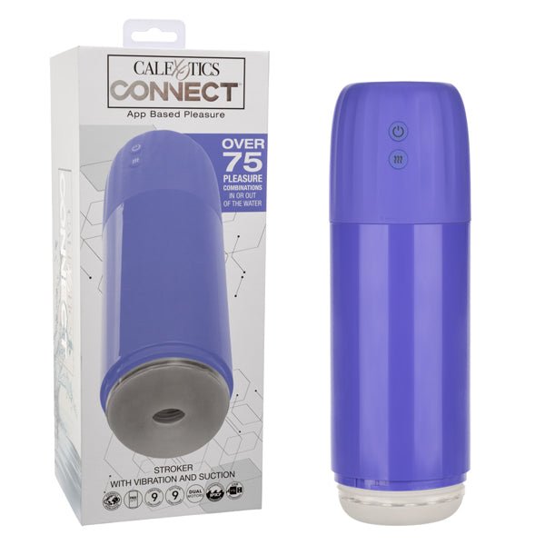 CalExotics Connect Stroker with Vibration and Suction - Purple - Stroker Masturbator - Canister Masturbation Cup