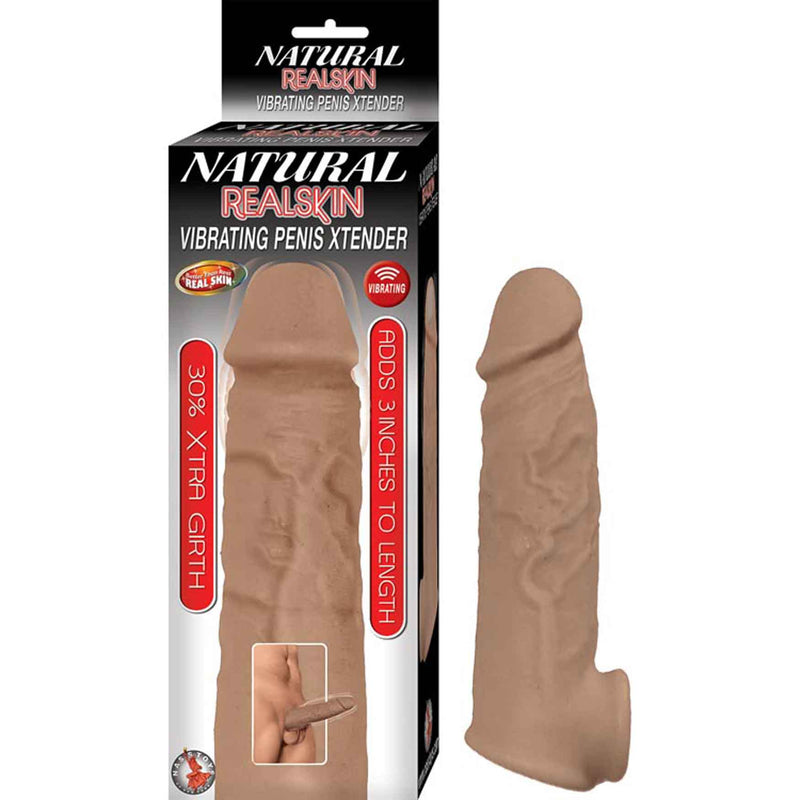 Nasstoys Natural Realskin Vibrating Penis Xtender - Brown