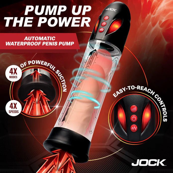 Curve Toys Power Up Automatic Waterproof Penis Pump - Clear