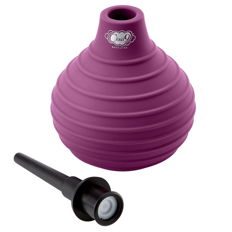 Cloud 9 Novelties Health and Wellness Deluxe Enema Douche Non- Backflow One-Way Valve - 7.9 Fl. Oz. - Plum