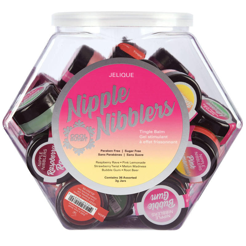 Jelique Products Nipple Nibblers Tingle Balm - 36 Pc. Bowl - 3gm Jars Assorted