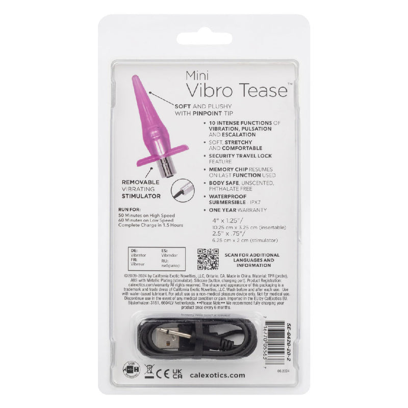 CalExotics Mini Vibro Tease Slender Probe - Pink