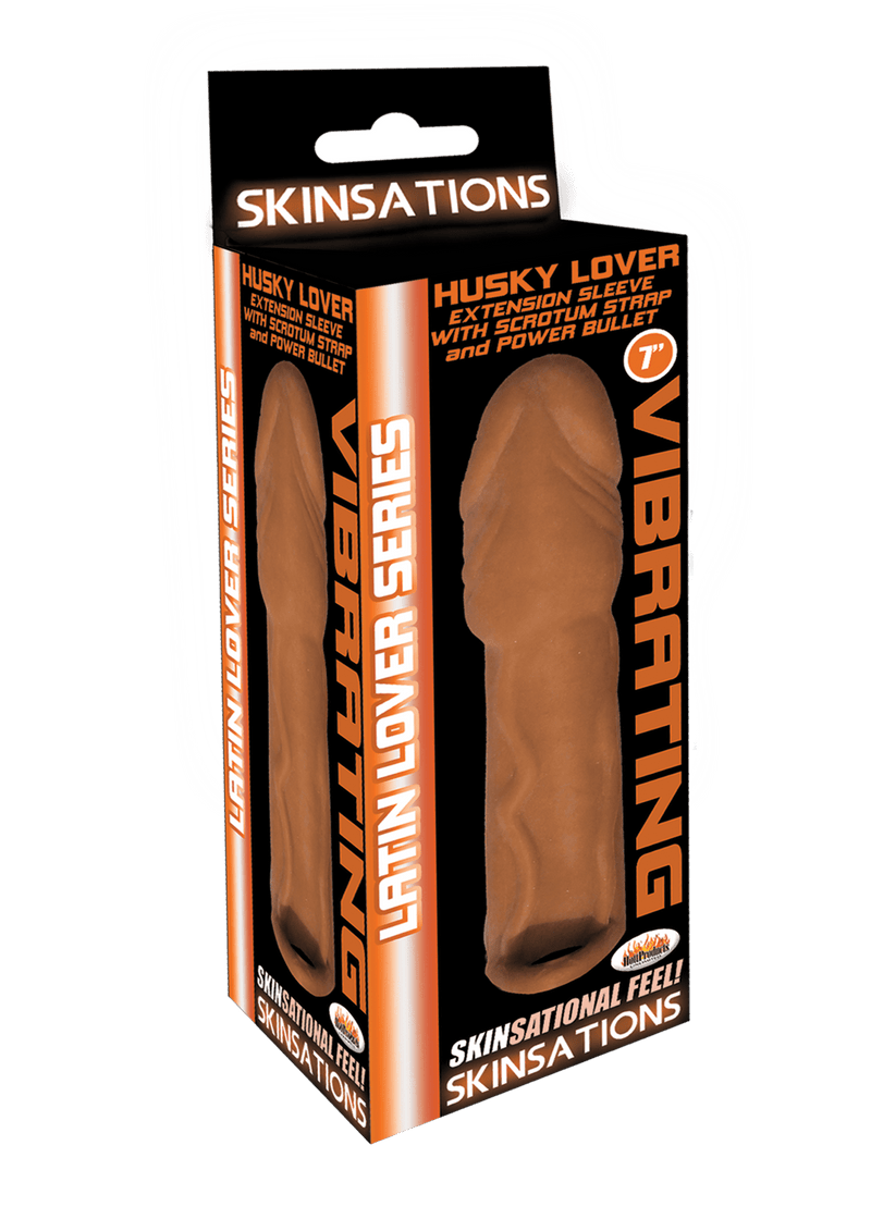 Hott Products Skinsations Latin Lover Series Husky Lover 7 Inch Vibrating - Brown