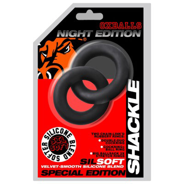 Oxballs Shackle Double Link'd Cock/ball Rings - Black