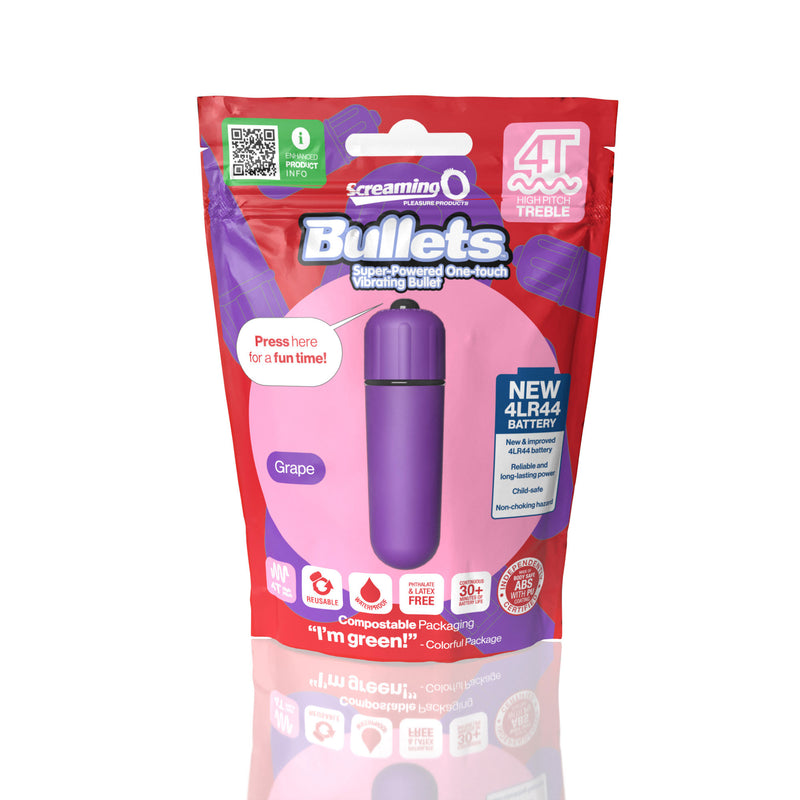 Screaming O Screaming O 4t - Bullet - Super Powered One Touch Vibrating Bullet - Grape