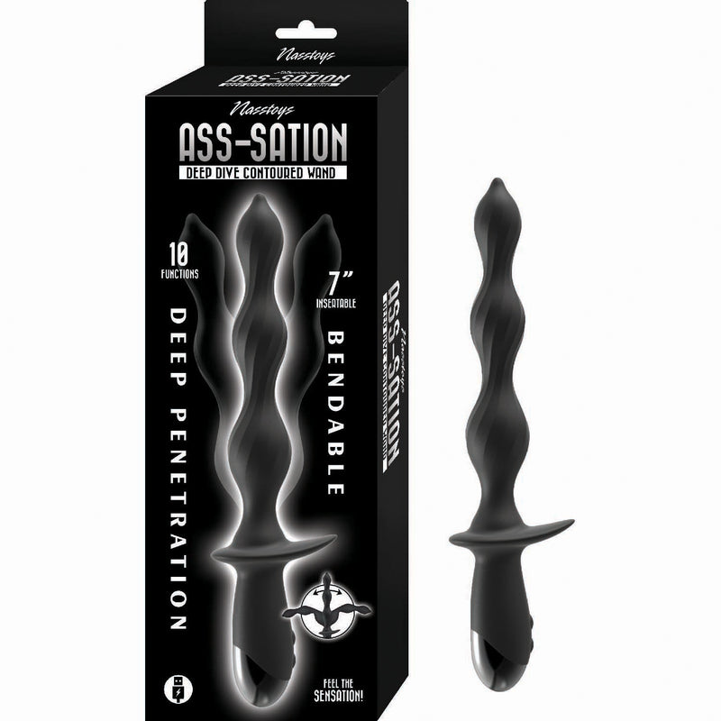 Nasstoys Ass-Sation Deep Dive Contoured Wand - Black