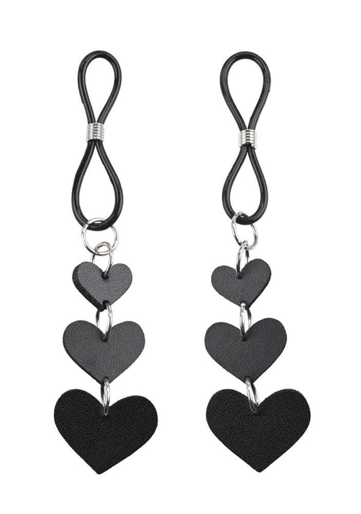 Sportsheets Heart Nipple Ties - Black