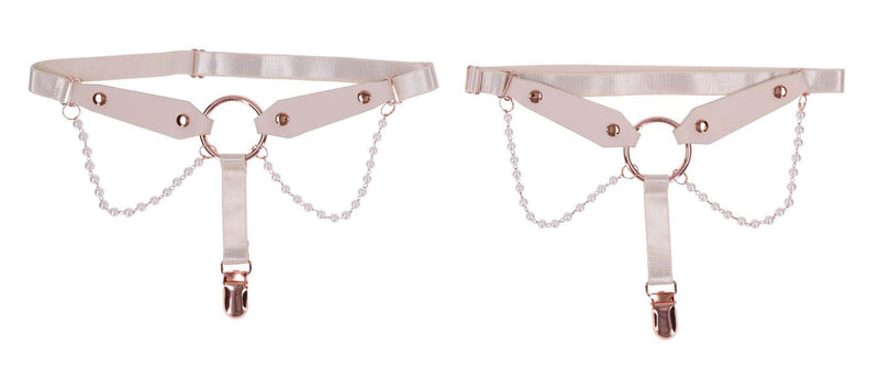 Sportsheets Peaches 'N Creame Pearl Garters - Peach