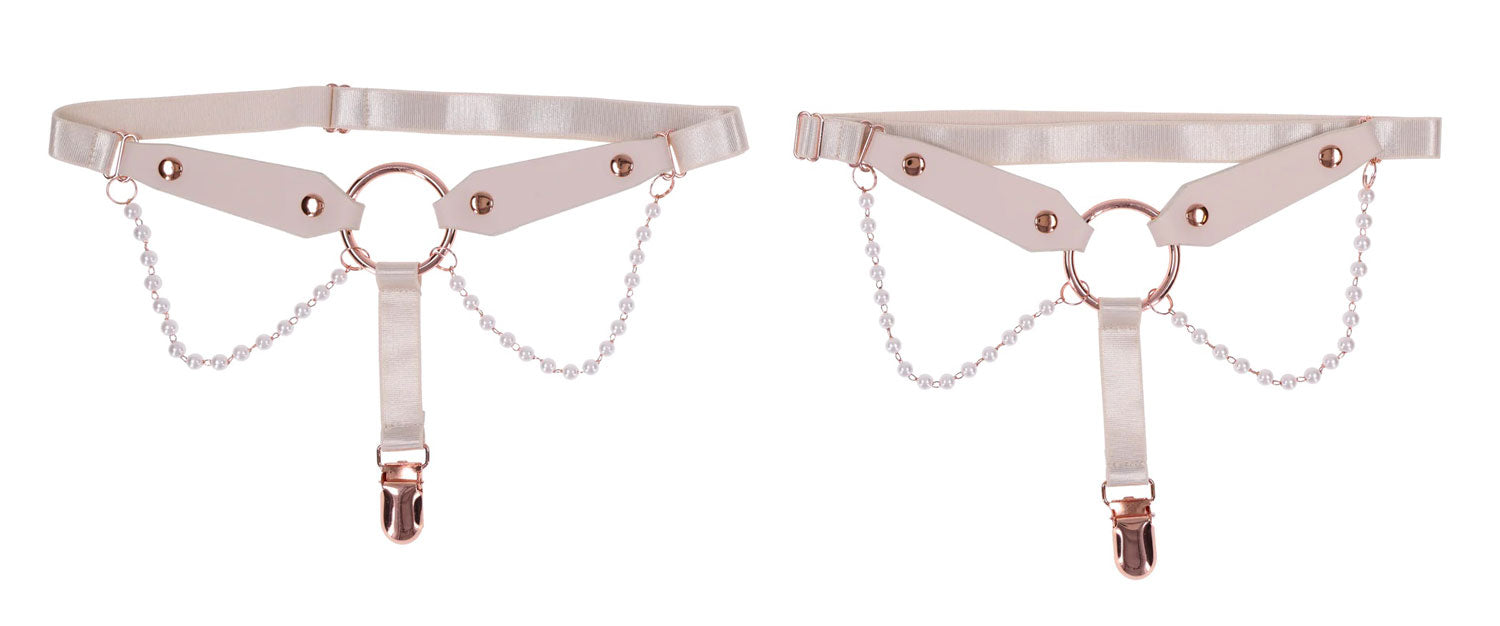 "Peaches 'N Creame Pearl Garters - Peach SS10213"