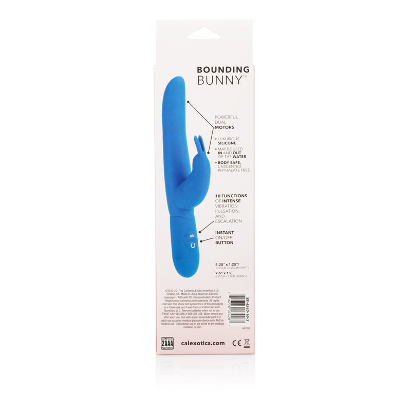 CalExotics Posh 10-Function Silicone Bounding Bunny - Blue