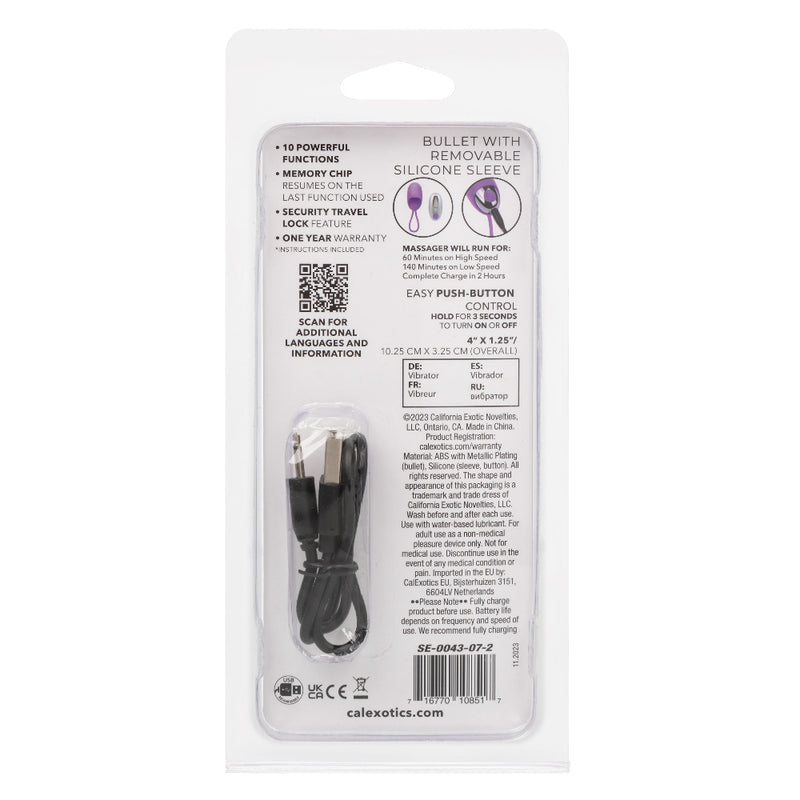 CalExotics Turbo Buzz Bullet With Removable Silicone Sleeve - Purple