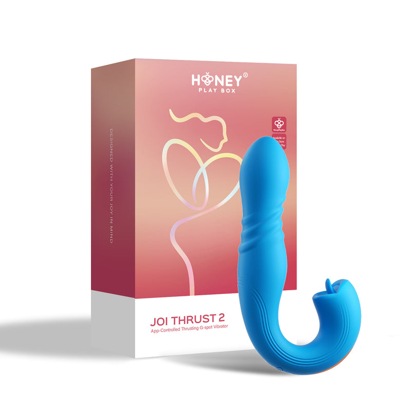 Honey Play Box Joi Thrust 2 - App Controlled Thrusting G-Spot Vibrator - Blue