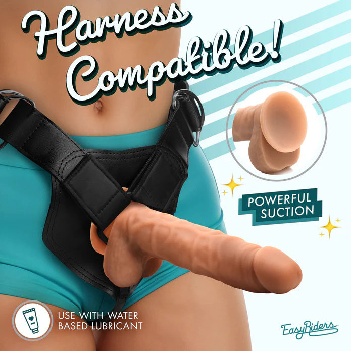 Curve Toys Easy Riders 7" Silicone Dildo With Balls - Medium