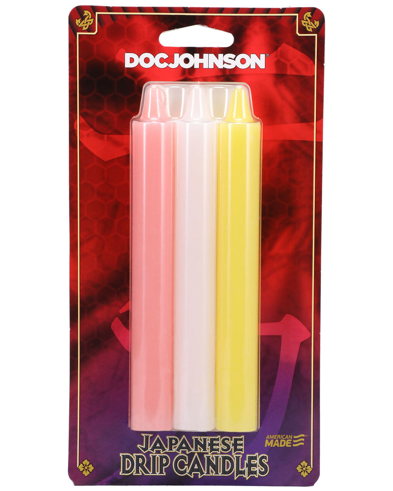 Doc Johnson Japanese Drip Candles - 3 Pack - Pink, White, Yellow