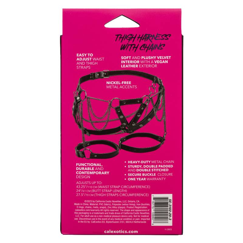 CalExotics Euphoria Collection Thigh Harness With Chains - Black