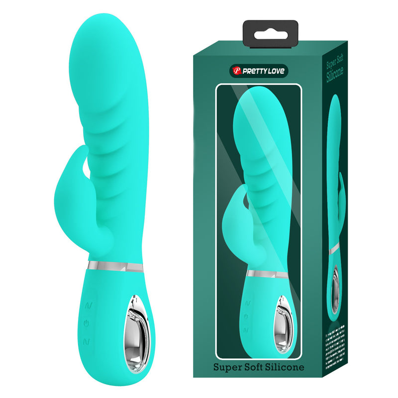 Pretty Love Prescott Super Soft Rabbit Silicone Vibrator - Vibrator -Teal