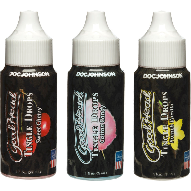 Doc Johnson Goodhead - Tingle Drops- 3-Pack - French Vanilla, Cotton Candy, Sweet Cherry