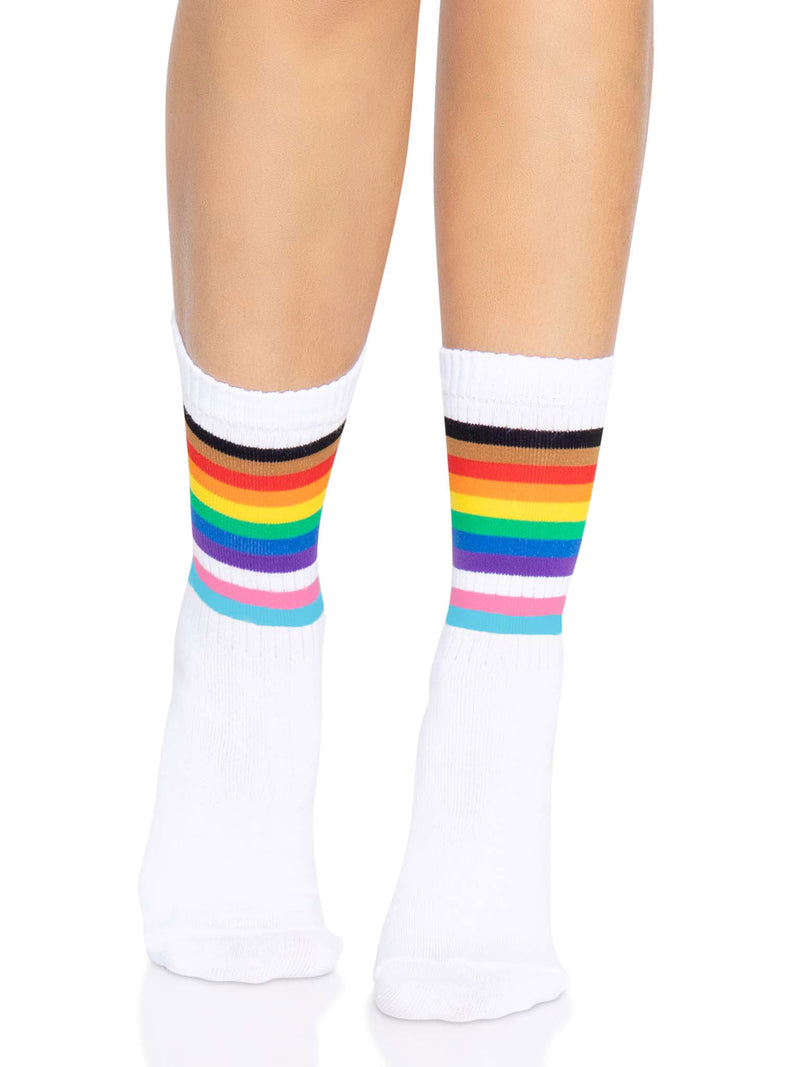 Leg Avenue Pride Crew Socks - One Size - Rainbow