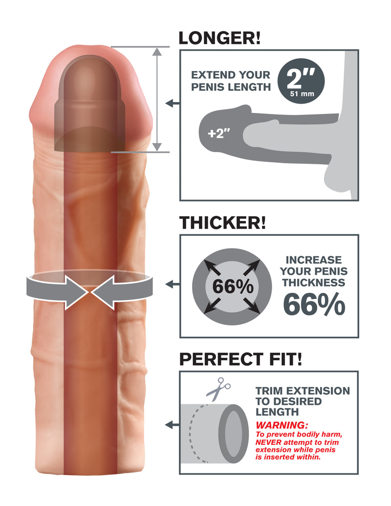 Pipedream Fantasy X-Tension Mega 2-Inch Extension - Flesh