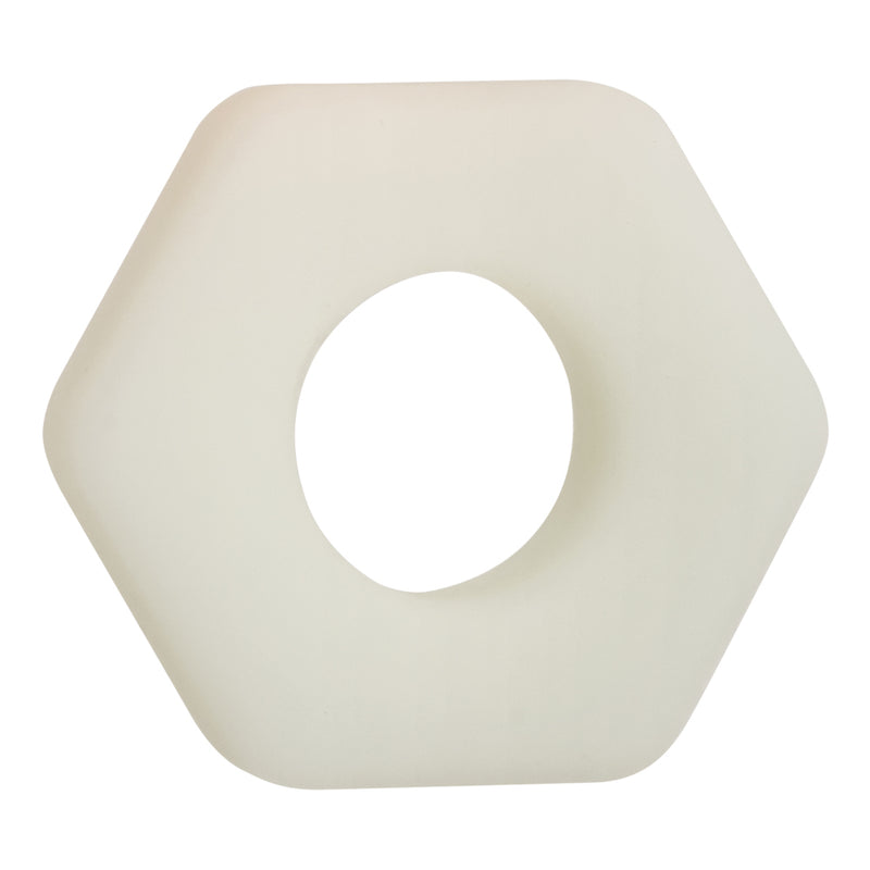 CalExotics Alpha Glow-in-the-Dark Liquid Silicone Prolong Sexagon Ring - White