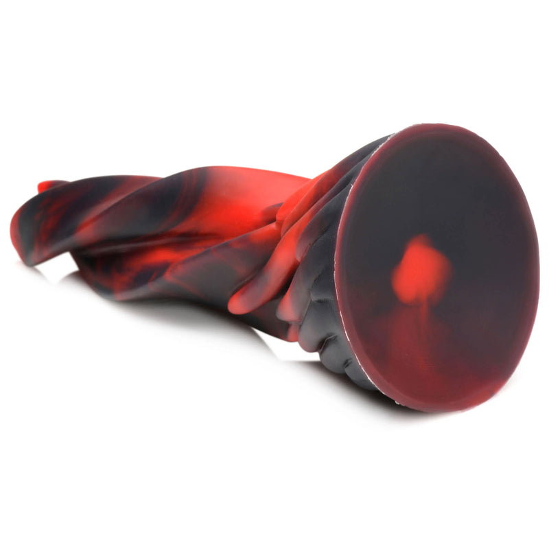 XR Brands Hell Kiss Twisted Tongues Silicone Dildo - Red