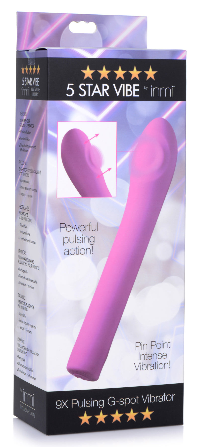 XR Brands 5 Star 9x Pulsing G-Spot Silicone Vibrator - Pink