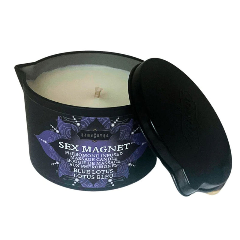 Kama Sutra Sex Magnet Blue Lotus Pheromone Massage Candle 6oz