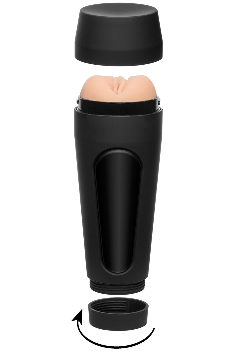 Doc Johnson Main Squeeze - Kylie Rocket - Pussy - Vanilla - Realistic Stroker Masturbator - Canister Masturbation Cup