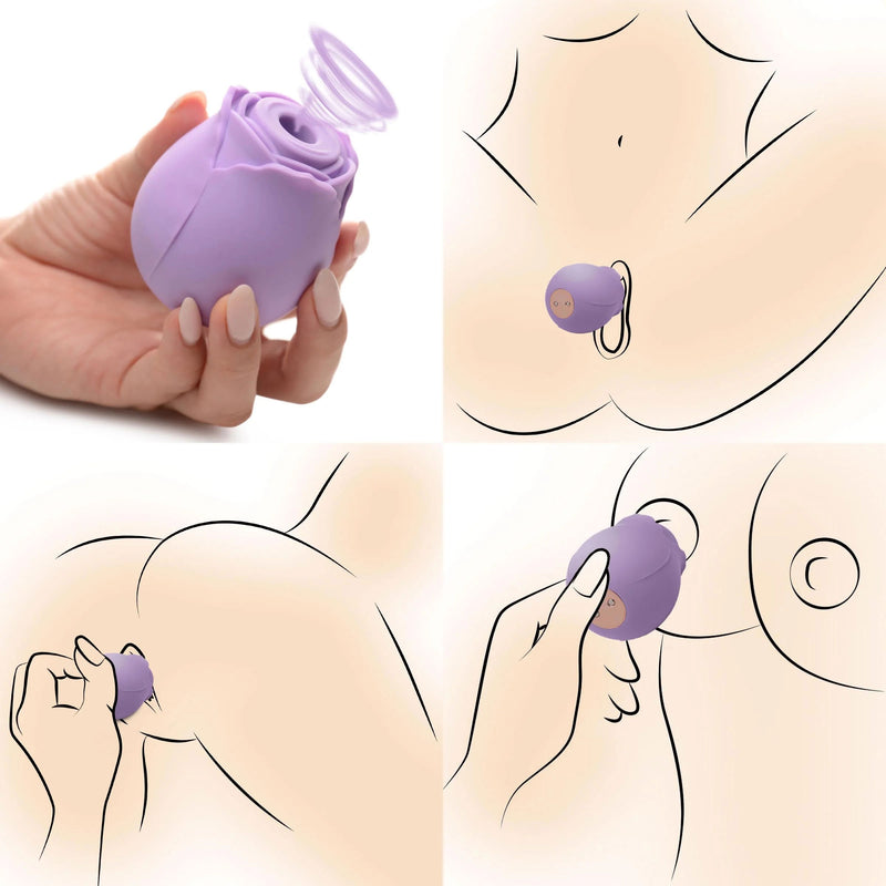 XR Brands inmi Bloomgasm Wild Rose 10x Suction Clit Stimulator -  Purple