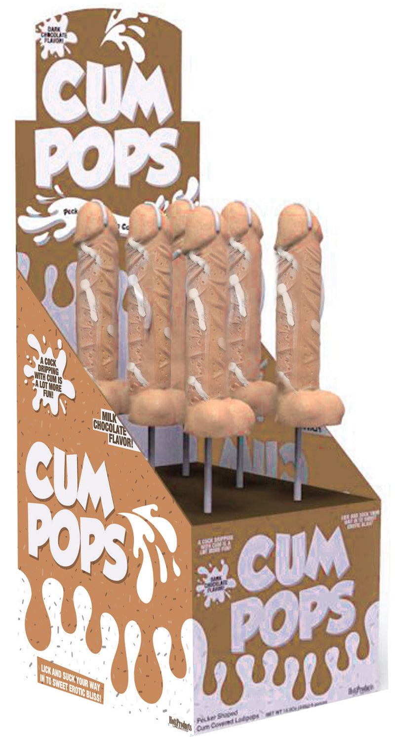 Hott Products Cum Cock Pops - Milk Chocolate - 6 Piece P.O.P. Display