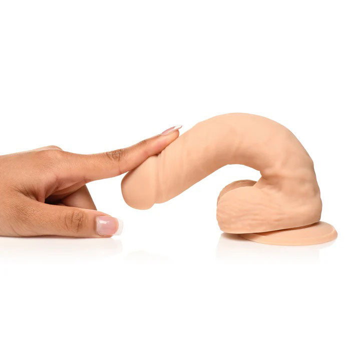 Curve Toys Easy Riders 7" Silicone Dildo With Balls - Light